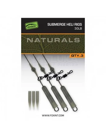 Шарански монтажи Fox Edges Naturals Submerge Heli Rigs 75см, 3бр.