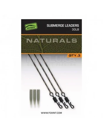 Шарански монтажи Fox Edges Naturals Submerge Leaders 75см, 3бр.