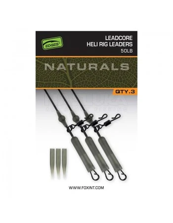 Шарански монтажи Fox Edges Naturals Leadcore Heli Rig Leaders 75см, 3бр.