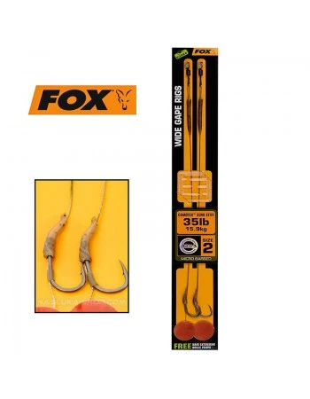 Монтажи за риболов на шаран Fox Wide Gape Rigs - Camotex Semi Stiff