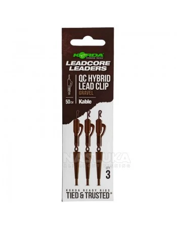 Шарански монтажи Korda Kable Leadcore Leaders - QC Hybrid Lead Clip - 50см