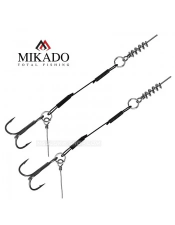 Монтажи за силиконови примамки с една тройна кука Mikado Jaws System - 2 бр.