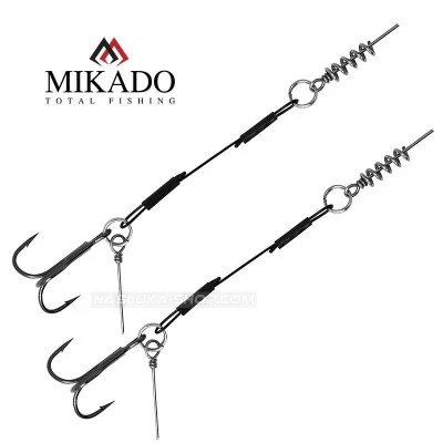 Монтажи за силиконови примамки с една тройна кука Mikado Jaws System - 2 бр.