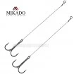 Волфрамови поводи с тройна кука и клипс Mikado Stingers Wolfram - 2 бр.