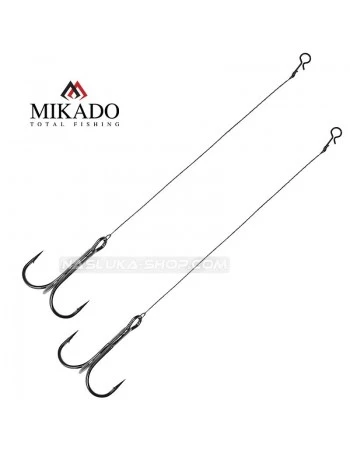 Волфрамови поводи с тройна кука и клипс Mikado Stingers Wolfram - 2 бр.