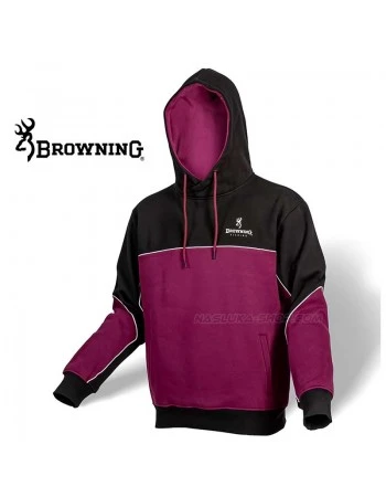 Риболовен суичър Browning Hoodie Black/Burgundy