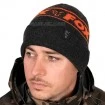 Топла зимна шапка Fox Collection Beanie - Black/Orange