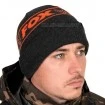 Топла зимна шапка Fox Collection Beanie - Black/Orange