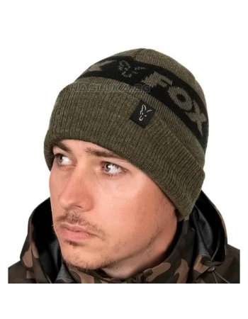 Топла зимна шапка Fox Collection Beanie - Green/Black