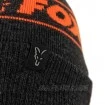 Топла зимна шапка Fox Collection Bobble Hat - Black/Orange
