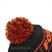 Топла зимна шапка Fox Collection Bobble Hat - Black/Orange