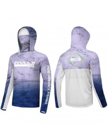 Слънцезащитна блуза Ryuji UV Performance Hoodie + Neck, Navy Blue
