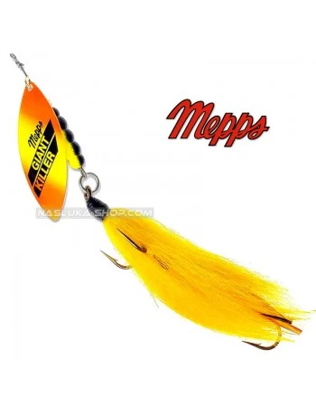 Въртяща блесна за щука Mepps Giant Killer Bucktail - Fluo
