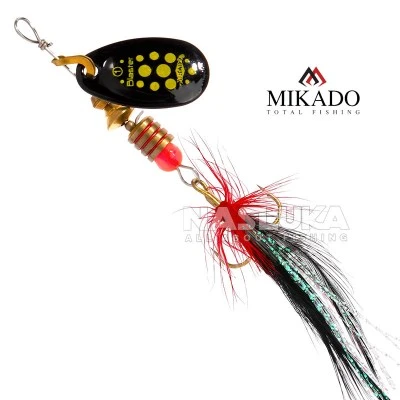 Mikado Blaster with Tassel Silver, цвят 21 Въртяща блесна Mikado Blaster with Tassel Silver, цвят 21