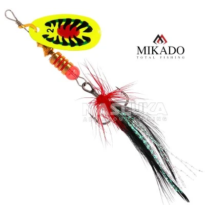 Mikado Blaster with Tassel Silver, цвят 28 Въртяща блесна Mikado Blaster with Tassel Silver, цвят 28