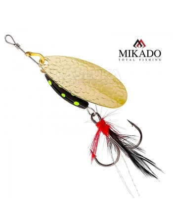 Въртяща блесна Mikado M-Grub, цвят Gold/Black Lemon