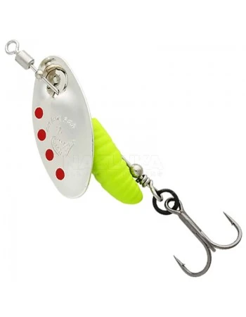 Въртяща блесна SG Grub Spinner - Silver Red Lime