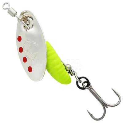 Въртяща блесна SG Grub Spinner - Silver Red Lime