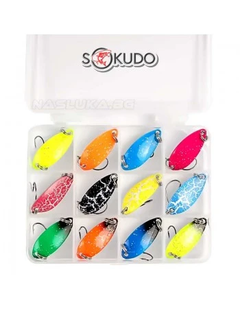 Комплект клатушки за кефал, пъстърва и костур Sokudo Trout Color - 12бр.