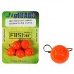 Кръгли чебурашки с подвижна карабинка Filstar Jig Heads - 5 бр. - цвят Fluo Red