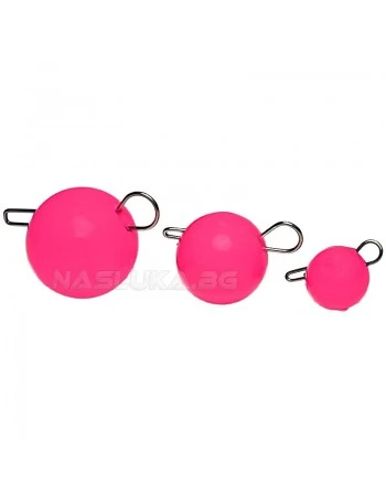 Кръгли чебурашки Life Orange Flexy Jig Head - Luminous Pink