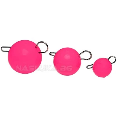 Кръгли чебурашки Life Orange Flexy Jig Head - Luminous Pink