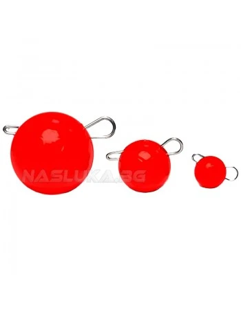 Кръгли чебурашки Life Orange Flexy Jig Head - Red