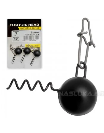 Чебурашки със спирала и карабина Life Orange Flexy Jig Head Screw - Black