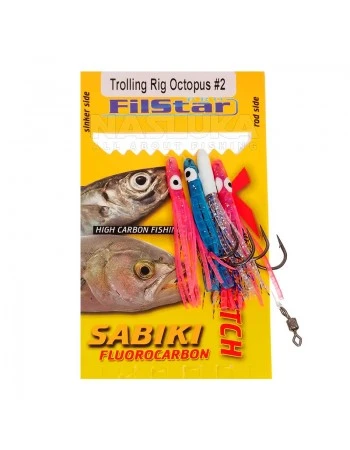 Чепаре за влачене с октоподи и ламе FilStar Sabiki Trolling Rig Octopus #2