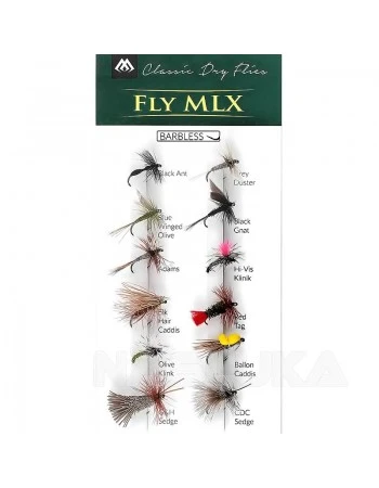 Комплект сухи мухи за риболов Mikado Fly Mix Classic Dry Flies - 12бр.