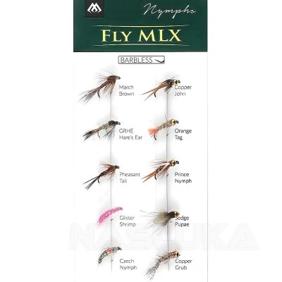 Комплект нимфи за риболов Mikado Fly Mix Nymphs - 10бр.
