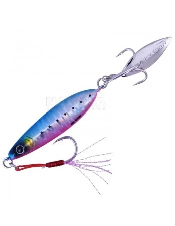 Морски джиг Major Craft Maki Jig Slow, цвят Zebra Blue Pink Iwashi UV