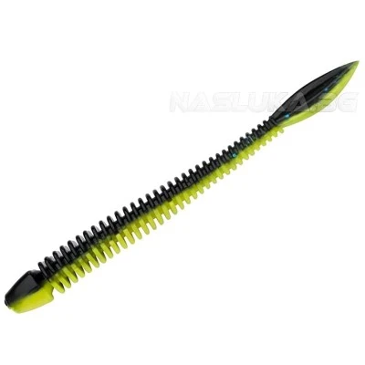 Силиконови примамки Berkley Powerbait Flail Garlic 5см - 12 бр. - цвят Black/Sunshine Yellow
