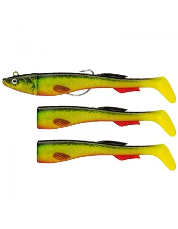 Сет от 3 бр. силиконови примамки и джиг глава Berkley Powerbait Power Sardine - 12см 15г - Hot Cod