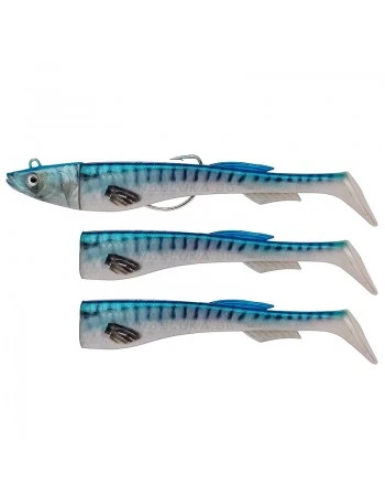 Сет от 3 бр. силиконови примамки и джиг глава Berkley Powerbait Power Sardine - 12см 15г - Real Mackerel