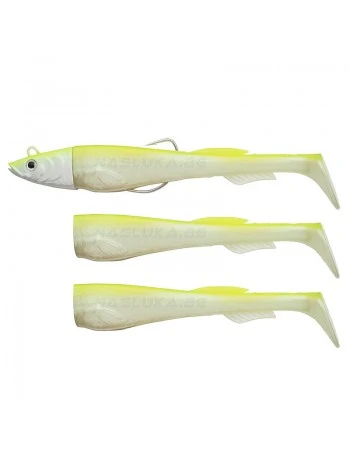Сет от 3 бр. силиконови примамки и джиг глава Berkley Powerbait Power Sardine - 12см 20г - White Chart