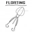 Изкуствена примамка за сом Black Cat Calamar U-Float 20г - Glow In The Dark