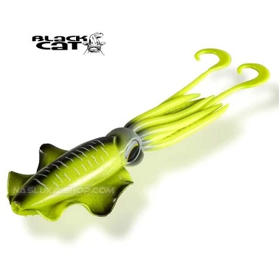 Изкуствена примамка за сом Black Cat Calamar U-Float 20г - Yellow Zombie