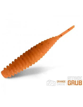 Силиконови примамки Delphin Stinx Grub 4см - 20 бр. - Orange Cheese