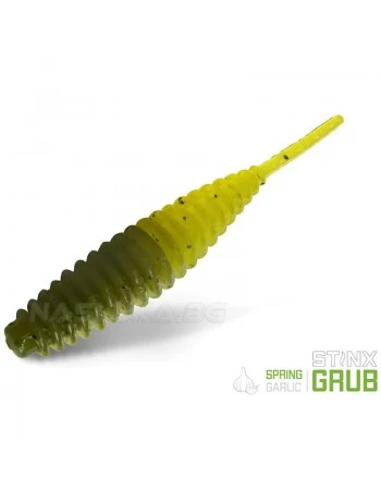 Силиконови примамки Delphin Stinx Grub 4см - 20 бр. - Spring Garlic