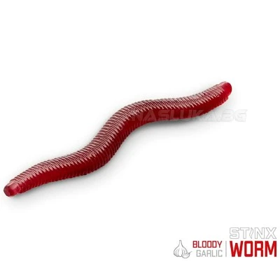 Силиконови примамки Delphin Stinx Worm 4см - 50 бр. - Bloody Garlic
