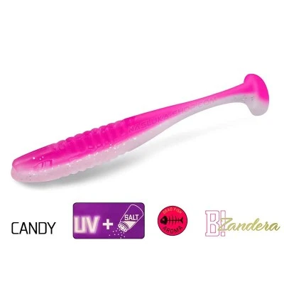 Силиконови примамки Delphin Zandera UVs - 5 бр. - цвят Candy