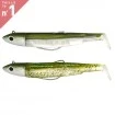 Комплект от 2 джиг глави 6.0г и 2 тела Fiiish Black Minnow 70 No1 Double Combo - Off Shore / цвят Kaki Glitter