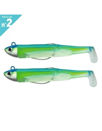 Комплект от 2 джиг глави 8.0г и 2 тела Fiiish Black Minnow 90 No2 Double Combo Search - цвят French Paradise