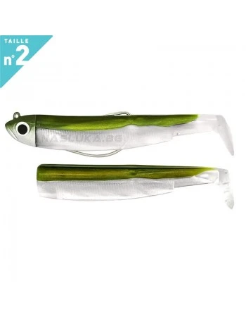 Комплект от джиг глава 8.0г и 2 тела Fiiish Black Minnow 90 No2 Combo Search - цвят Khaki