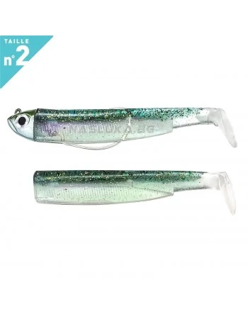 Комплект от джиг глава 5.0г и 2 тела Fiiish Black Minnow 90 No2 Combo Shore - цвят Ghost Minnow