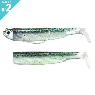 Fiiish BM 90 No2 Combo Shore Ghost Minnow Комплект от джиг глава 5.0г и 2 тела Fiiish Black Minnow 90 No2 Combo Shore - цвят Ghost Minnow