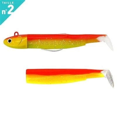 Fiiish BM 90 No2 Combo X Deep Mango Juice Комплект от джиг глава 20г и 2 тела Fiiish Black Minnow 90 No2 Combo X Deep - цвят Mango Juice