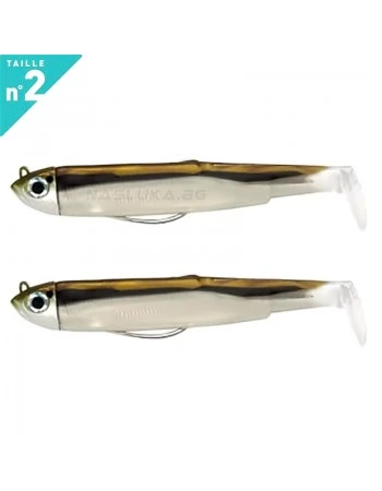 Комплект от 2 джиг глави 5.0г и 2 тела Fiiish Black Minnow 90 No2 Double Combo Shore - цвят Vairon