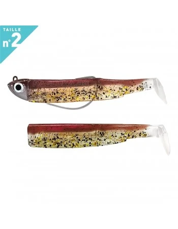 Комплект от джиг глава 5.0г и 2 тела Fiiish Black Minnow 90 No2 Combo Shore - цвят Wine Glitter
